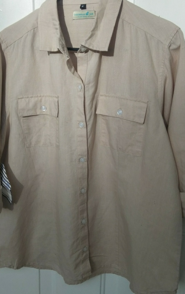 Caribbean Joe Button Front Shirt(Medium)